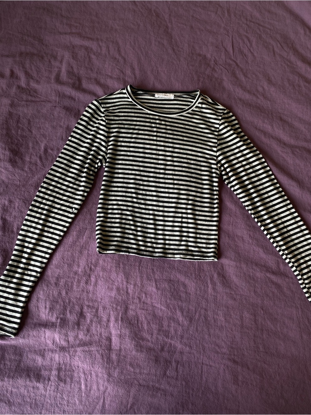 Women’s Black and White Striped Long Sleeve Top